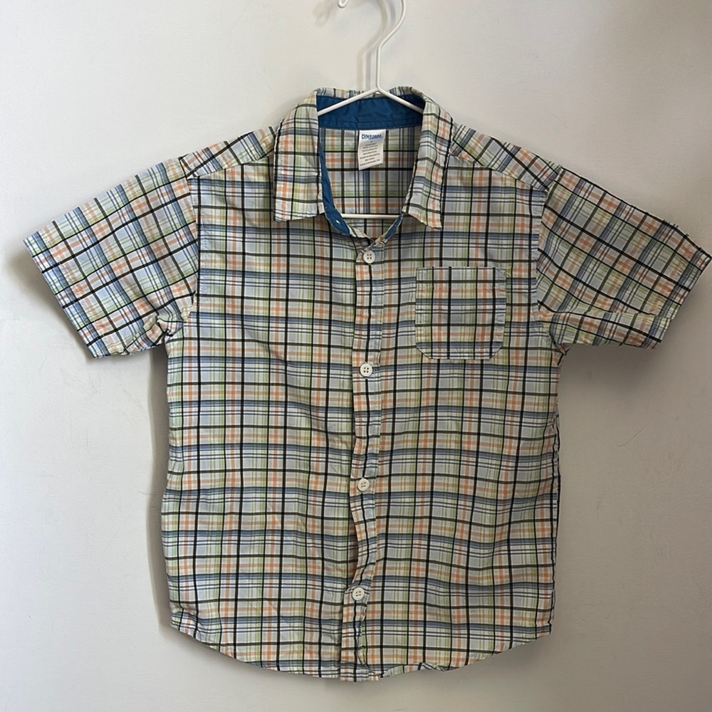 Gymboree Boy’s Button Down Short Sleeve Shirt | Multi Color | size 7